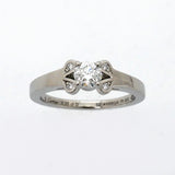 【6jib0335】カルティエ リング バレリーナ Pt950 プラチナ ダイヤモンド 0.35ct ＃52【中古】レディース