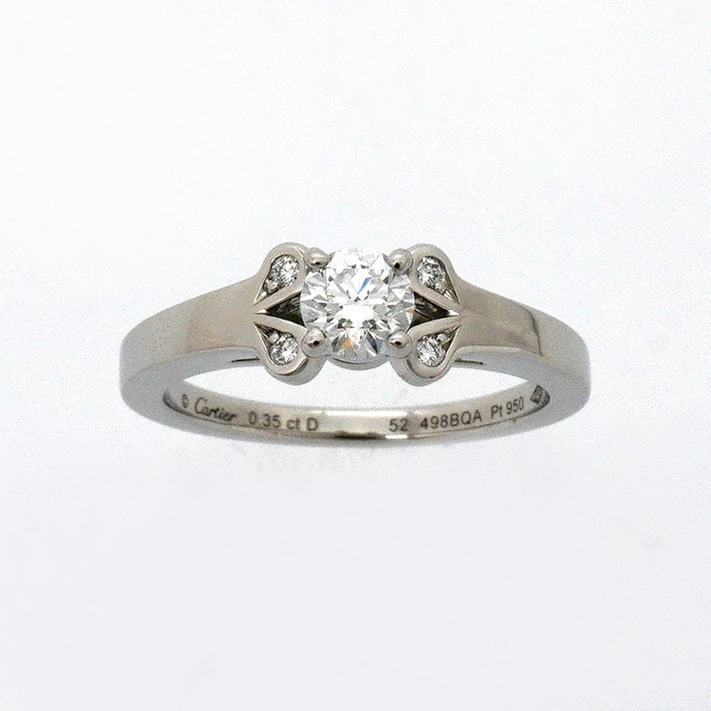 【6jib0335】カルティエ リング バレリーナ Pt950 プラチナ ダイヤモンド 0.35ct ＃52【中古】レディース