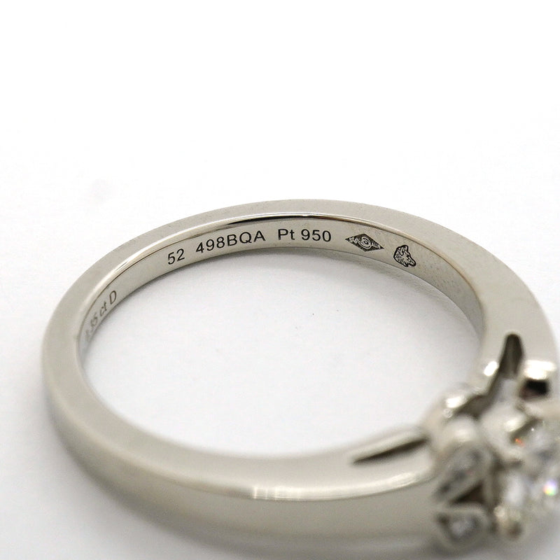 【6jib0335】カルティエ リング バレリーナ Pt950 プラチナ ダイヤモンド 0.35ct ＃52【中古】レディース