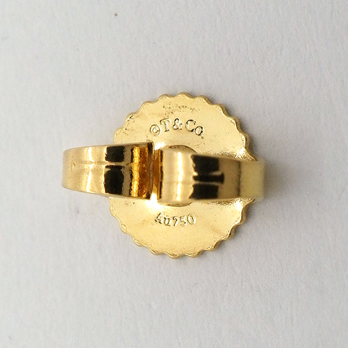 【6jib0338】ティファニー ピアス Tワイヤー フープ/ミディアム K18YG イエローゴールド【中古】レディース