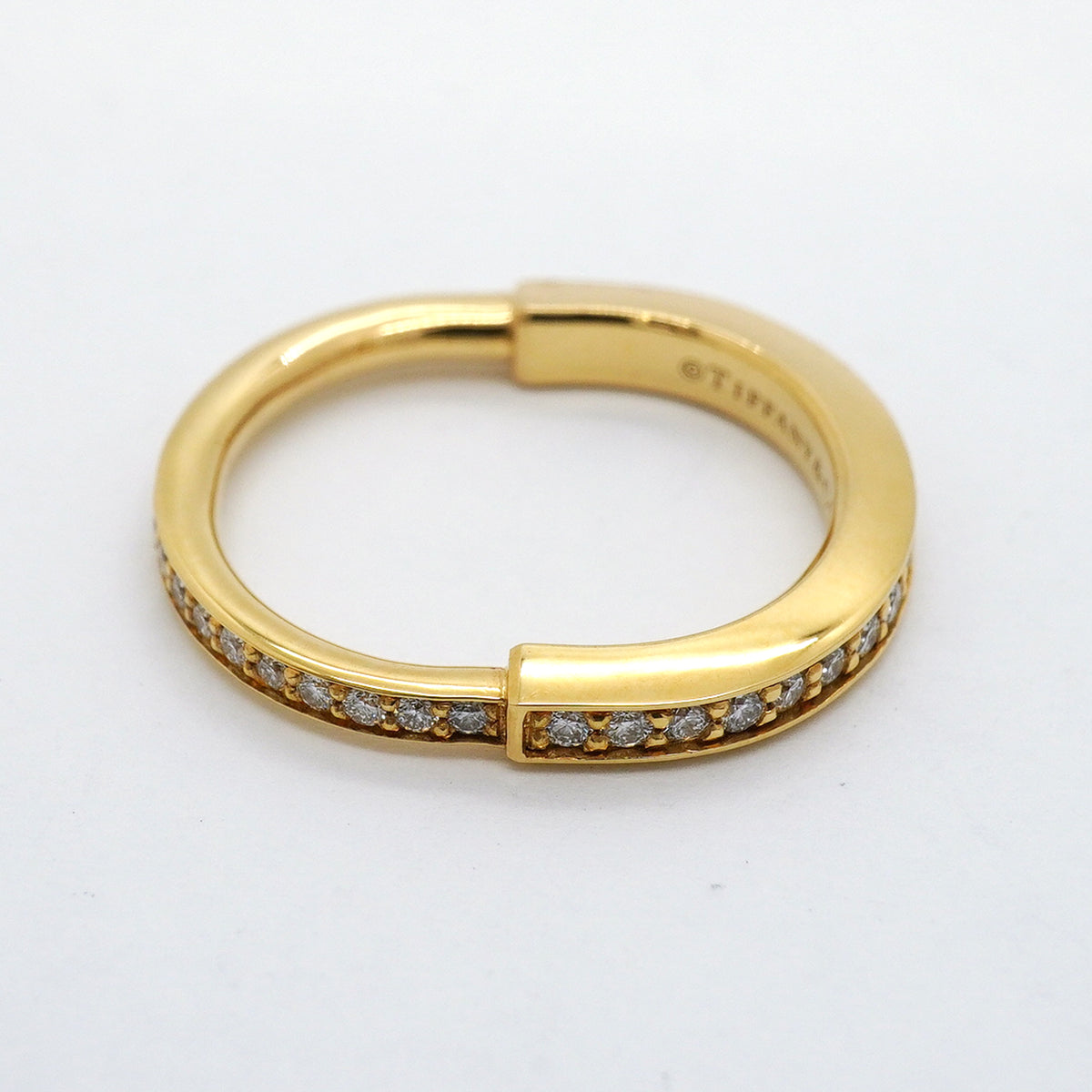 【6jib0339】ティファニー リング ロック フルダイヤ K18YG イエローゴールド ダイヤモンド 0.36ct 8.5号【中古】レディース