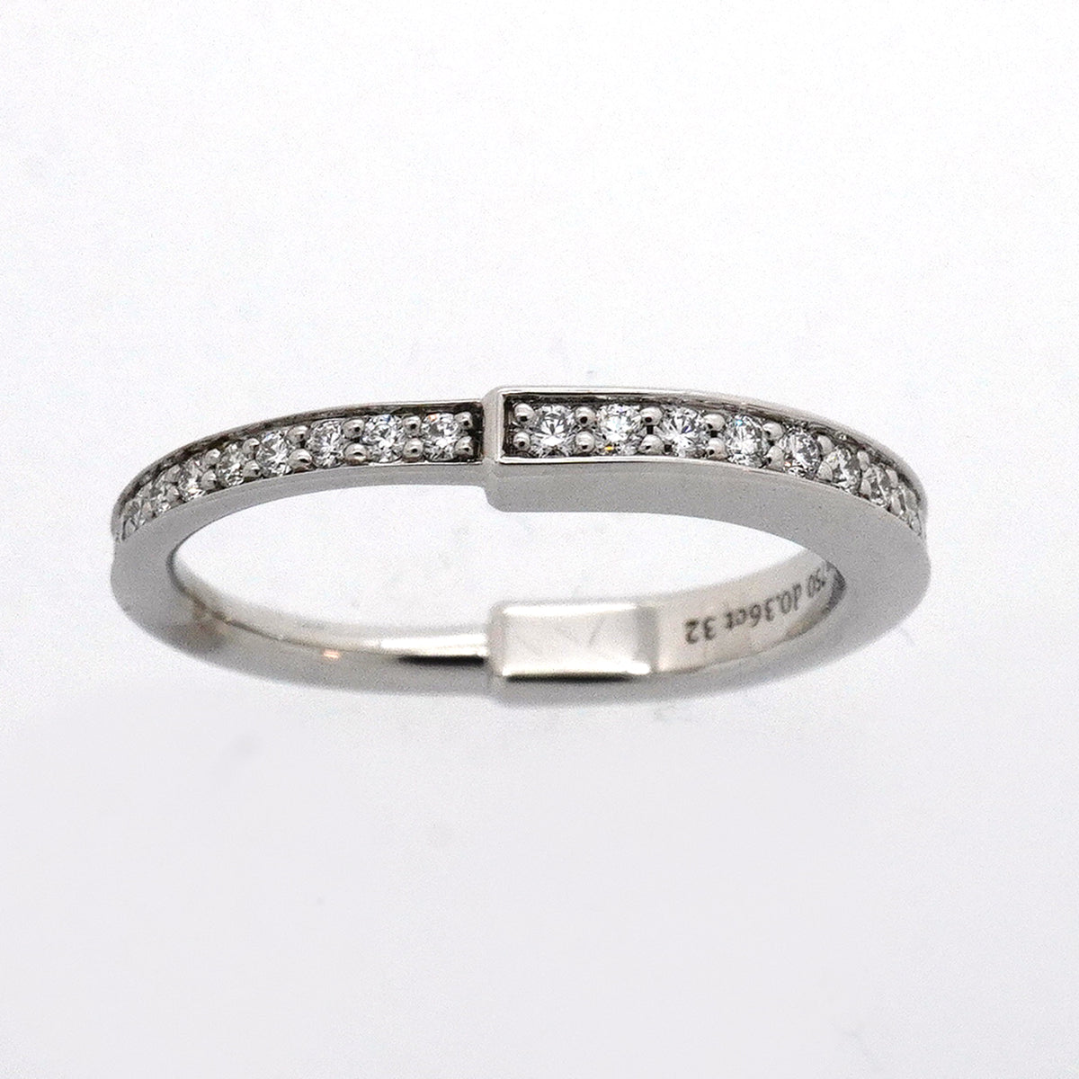 【6jib0341】ティファニー リング ロック フルダイヤ K18WG ホワイトゴールド ダイヤモンド 0.36ct 7.5号【中古】レディース