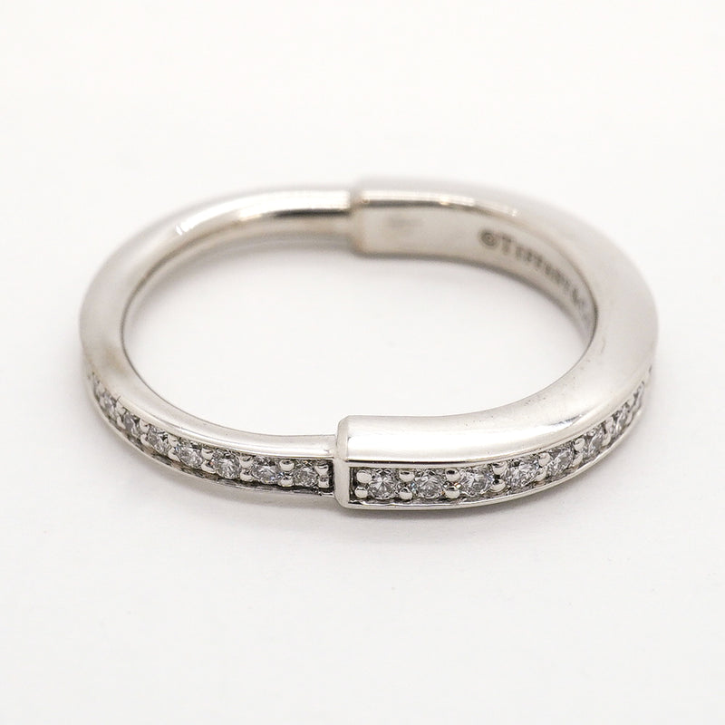 【6jib0341】ティファニー リング ロック フルダイヤ K18WG ホワイトゴールド ダイヤモンド 0.36ct 7.5号【中古】レディース