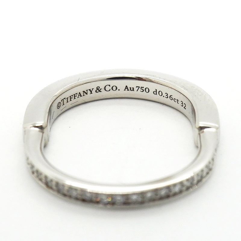 【6jib0341】ティファニー リング ロック フルダイヤ K18WG ホワイトゴールド ダイヤモンド 0.36ct 7.5号【中古】レディース