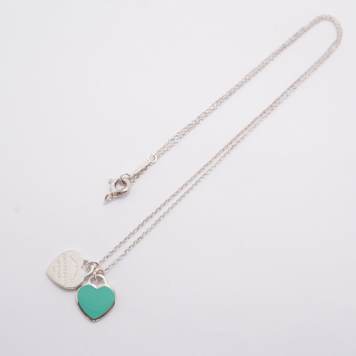 【6jib0373】ティファニー ネックレス ダブルリターントゥハート シルバー925 ブルー【中古】レディース
