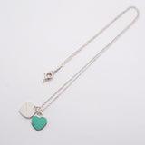 【6jib0373】ティファニー ネックレス ダブルリターントゥハート シルバー925 ブルー【中古】レディース