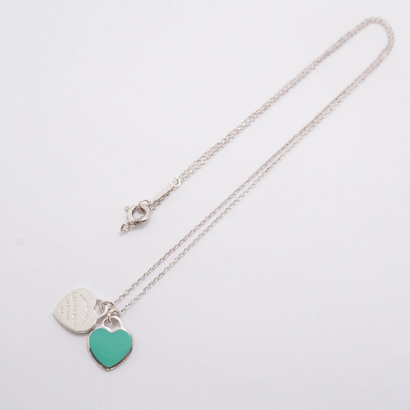 【6jib0373】ティファニー ネックレス ダブルリターントゥハート シルバー925 ブルー【中古】レディース