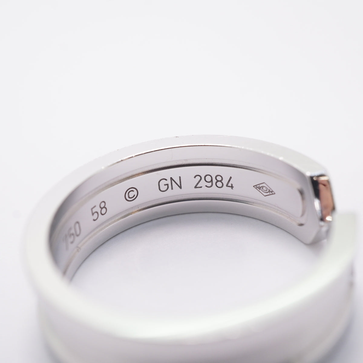 【6jib0377】カルティエ リング C2 K18WG ホワイトゴールド ＃58【中古】メンズ