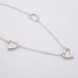 【6jib0378】ティファニー ネックレス オープンハート 3P シルバー925【中古】レディース