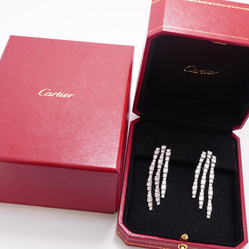 【6jib0380】カルティエ ピアス エッセンシャル K18WG ホワイトゴールド ダイヤモンド【中古】レディース