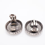 【6jib0383】シャネル イヤリング ヴィンテージ ココマーク シャネルロゴ 丸型 サークル メタル シルバー【中古】レディース