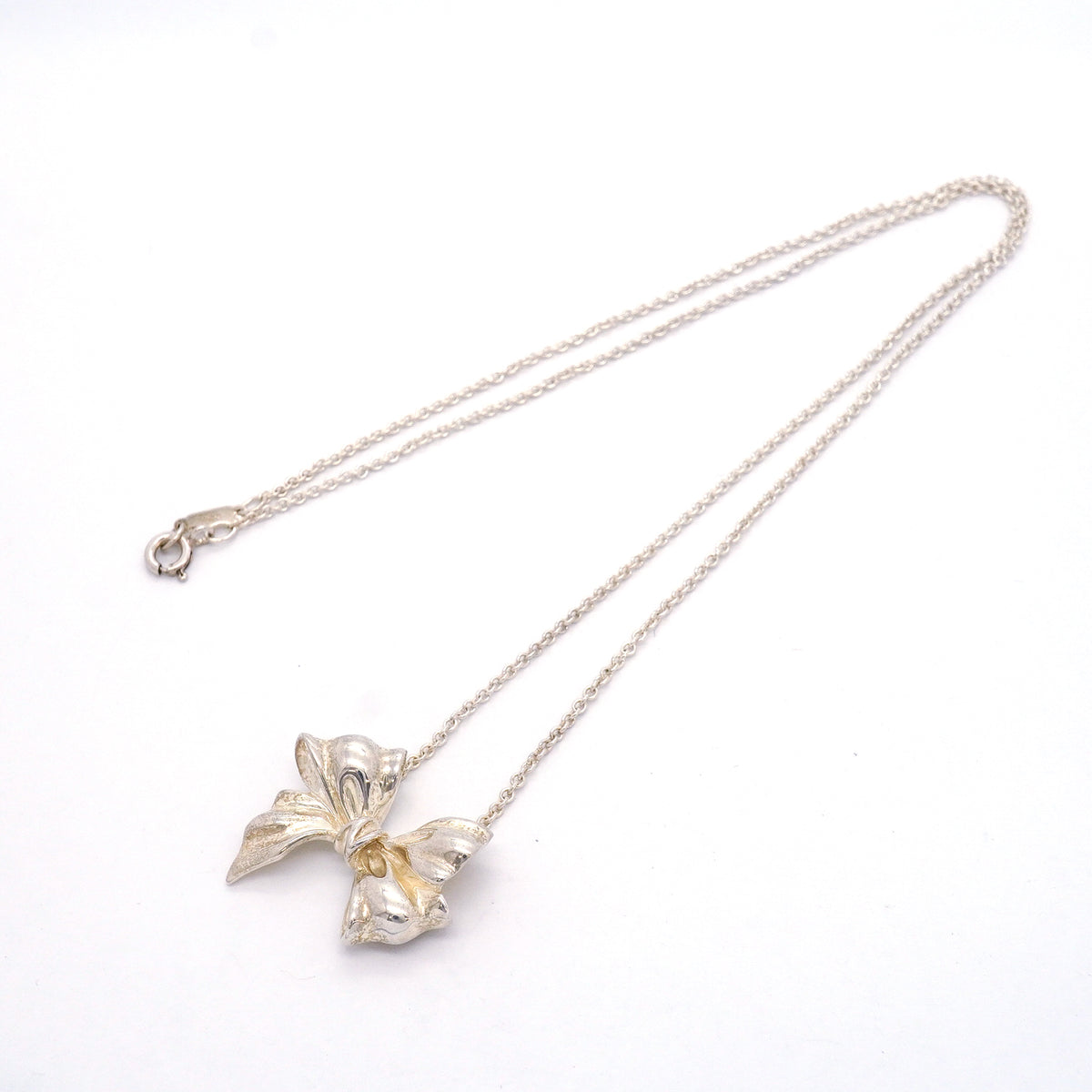 【6jib0390】ティファニー ネックレス リボン シルバー925【中古】レディース