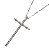 【6jib0392】ティファニー ネックレス メトロ/クロス K18WG ホワイトゴールド ダイヤモンド【中古】レディース
