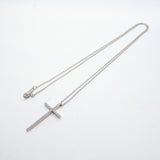 【6jib0392】ティファニー ネックレス メトロ/クロス K18WG ホワイトゴールド ダイヤモンド【中古】レディース