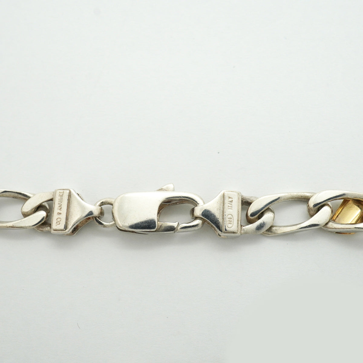 【6jib0397】ティファニー ブレスレット フィガロ/チェーン K18YG イエローゴールド シルバー925【中古】メンズ レディース ユニセックス
