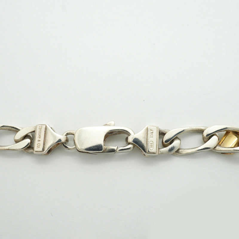【6jib0397】ティファニー ブレスレット フィガロ/チェーン K18YG イエローゴールド シルバー925【中古】メンズ レディース ユニセックス
