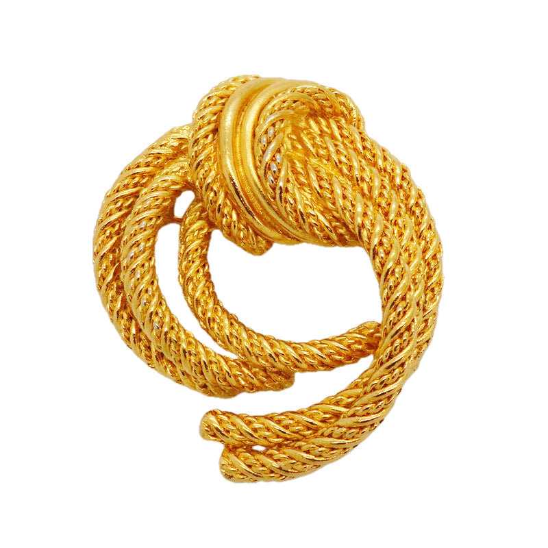【6jib0403】クリスチャンディオール ブローチ ツイストロープモチーフ GPメッキ ゴールド【中古】レディース