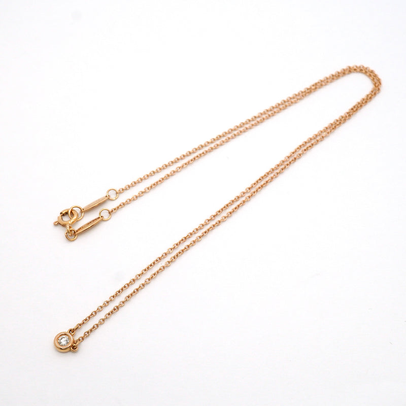 【6jib0412】ティファニー ネックレス バイザヤード 1PD K18PG ピンクゴールド ダイヤモンド【中古】レディース