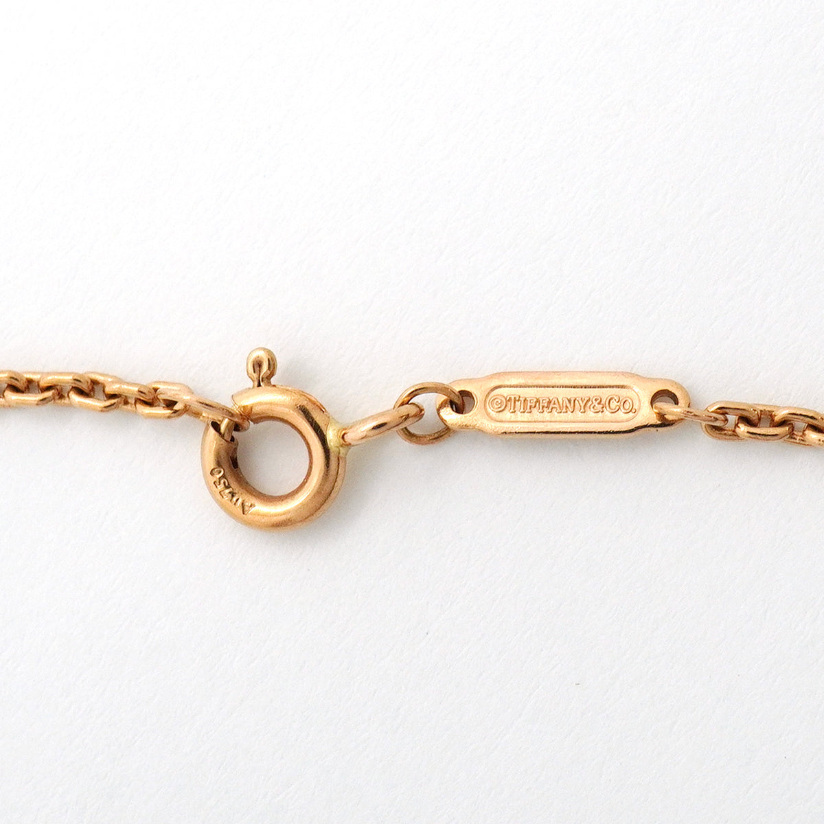 【6jib0421】ティファニー ネックレス ハードウェア/ダブルリンク スモール K18PG ピンクゴールド【中古】レディース