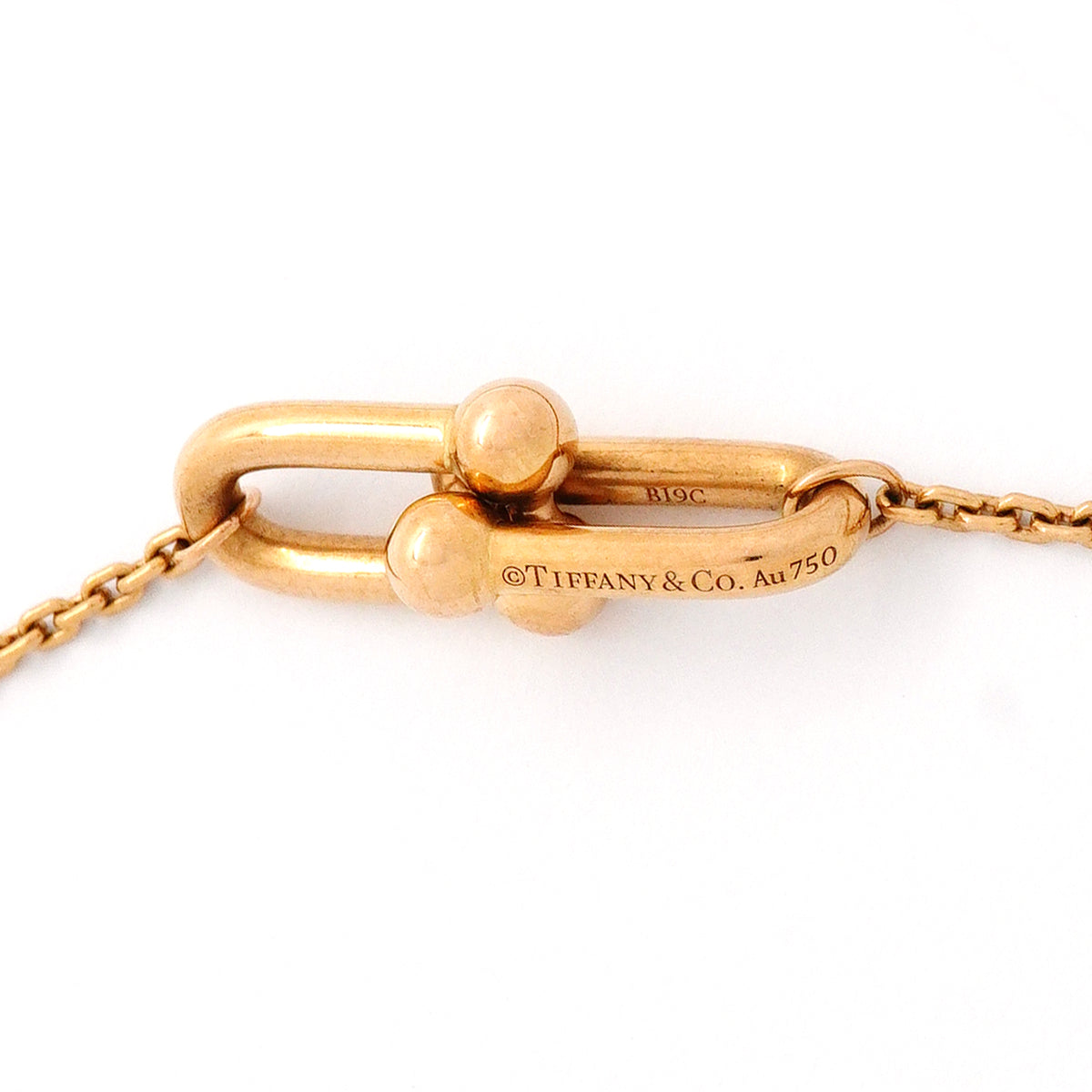 【6jib0421】ティファニー ネックレス ハードウェア/ダブルリンク スモール K18PG ピンクゴールド【中古】レディース