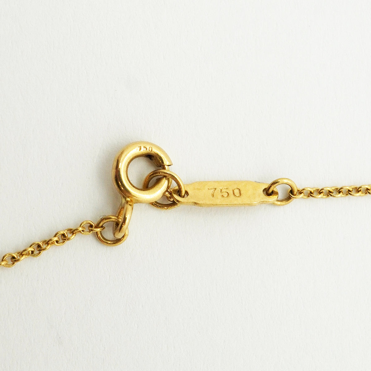 【6jib0422】ティファニー ネックレス シグネチャー K18YG イエローゴールド ダイヤモンド【中古】レディース