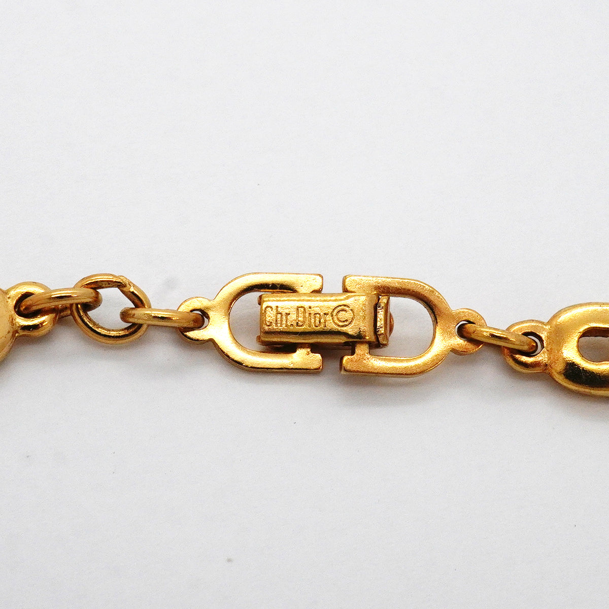【6jib0426】クリスチャンディオール ブレスレット CDロゴ GPメッキ ゴールド【中古】レディース