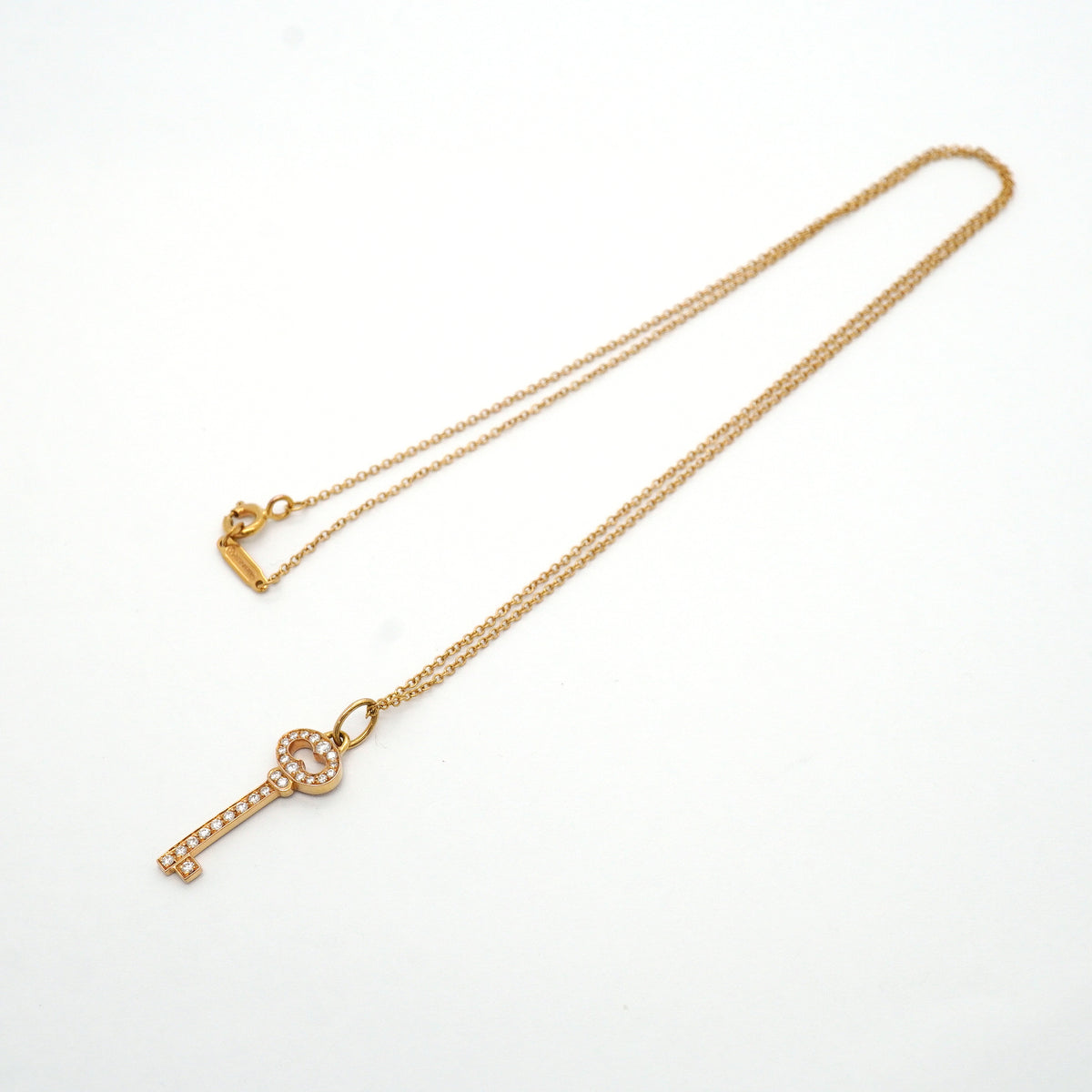 【6jib0434】ティファニー ネックレス オーバルキー K18PG ピンクゴールド ダイヤモンド【中古】レディース