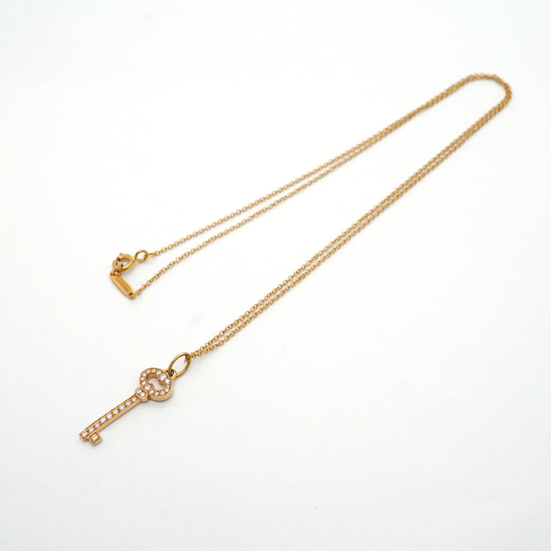 【6jib0434】ティファニー ネックレス オーバルキー K18PG ピンクゴールド ダイヤモンド【中古】レディース