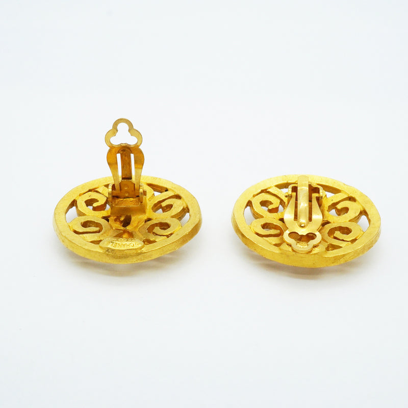 【6jib0439】シャネル イヤリング ヴィンテージ ココマーク 丸型 サークル GPメッキ ゴールド【中古】レディース