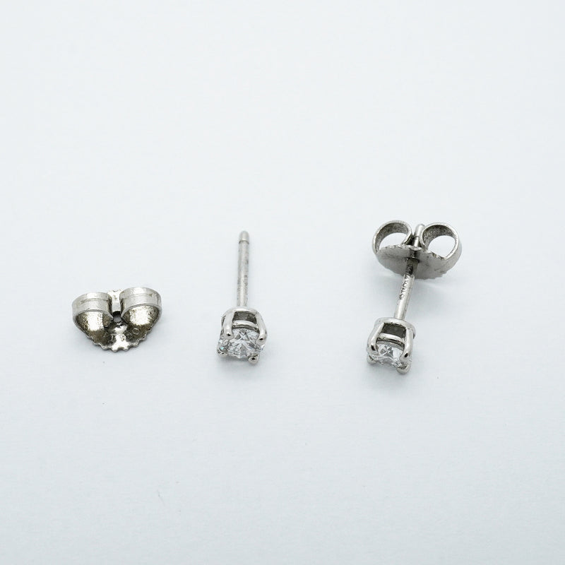 【6jib0441】ティファニー ピアス ソリティア 1PD Pt950 プラチナ ダイヤモンド【中古】レディース