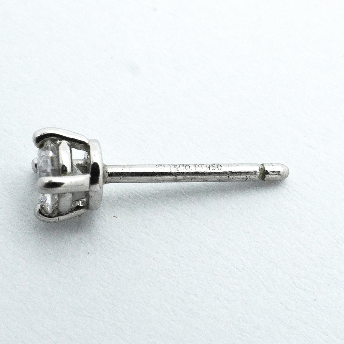 【6jib0441】ティファニー ピアス ソリティア 1PD Pt950 プラチナ ダイヤモンド【中古】レディース