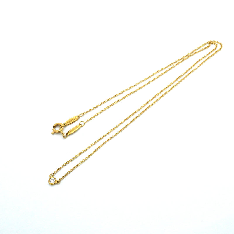 【6jib0444】ティファニー ネックレス バイザヤード 1PD K18YG イエローゴールド ダイヤモンド【中古】レディース