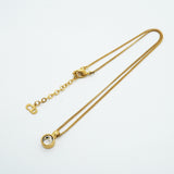 【6jib0447】クリスチャンディオール ネックレス GPメッキ ラインストーン ゴールド【中古】レディース