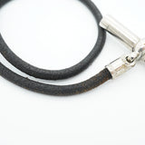 【6jib0451】エルメス ブレスレット グレナン/ドゥブルトゥール メタル レザー シルバー ブラック【中古】メンズ レディース ユニセックス