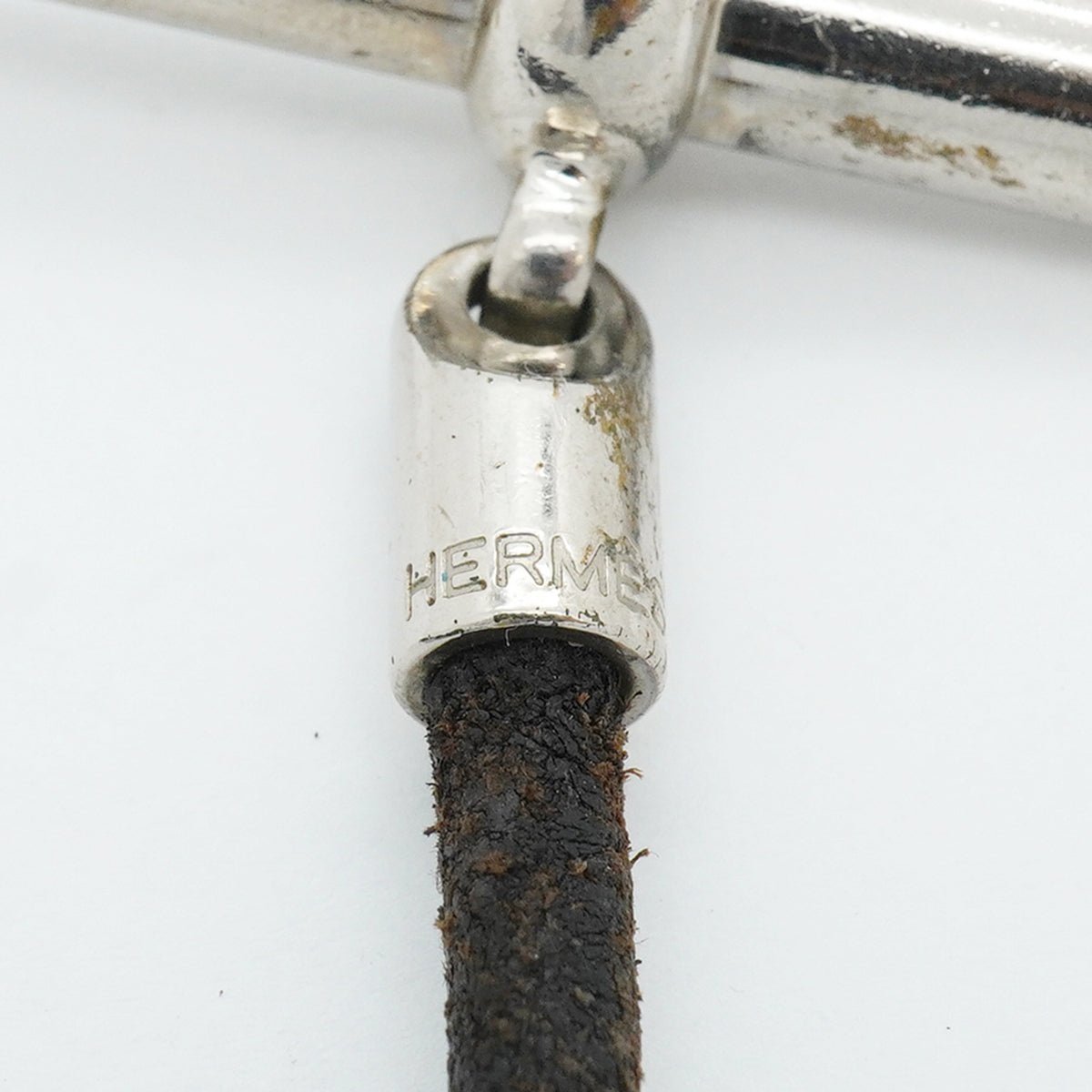 【6jib0451】エルメス ブレスレット グレナン/ドゥブルトゥール メタル レザー シルバー ブラック【中古】メンズ レディース ユニセックス