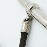 【6jib0451】エルメス ブレスレット グレナン/ドゥブルトゥール メタル レザー シルバー ブラック【中古】メンズ レディース ユニセックス