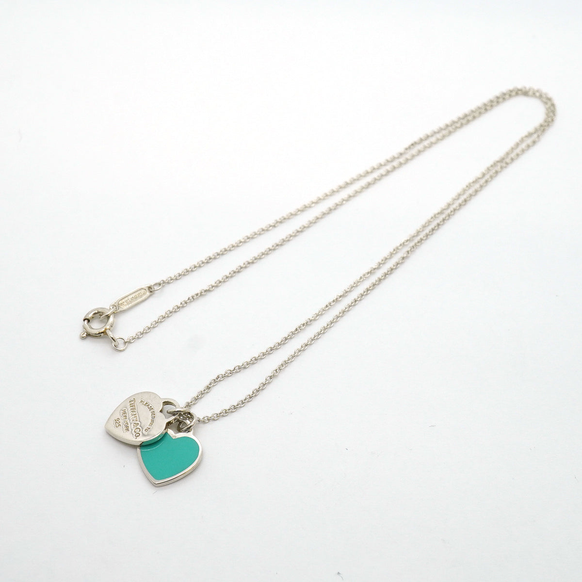【6jib0453】ティファニー ネックレス ダブルリターントゥハート シルバー925 ブルー【中古】レディース