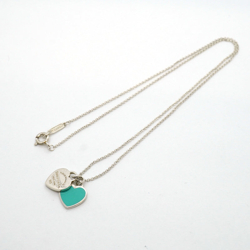 【6jib0453】ティファニー ネックレス ダブルリターントゥハート シルバー925 ブルー【中古】レディース