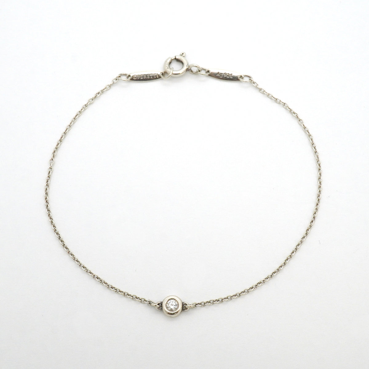 【6jib0465】ティファニー ブレスレット バイザヤード 1PD シルバー925 ダイヤモンド【中古】レディース