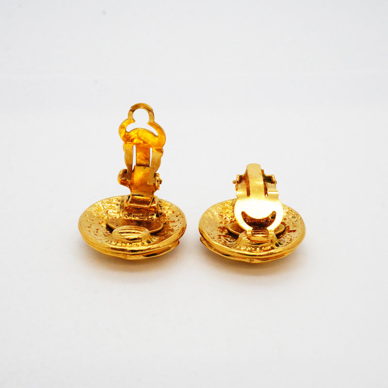 【6jib0473】シャネル イヤリング ヴィンテージ ココマーク 丸型 サークル GPメッキ ゴールド【中古】レディース