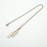 【6jib0480】ティファニー ネックレス 1837/ダブルバー 1PD K18WG ホワイトゴールド ダイヤモンド【中古】レディース