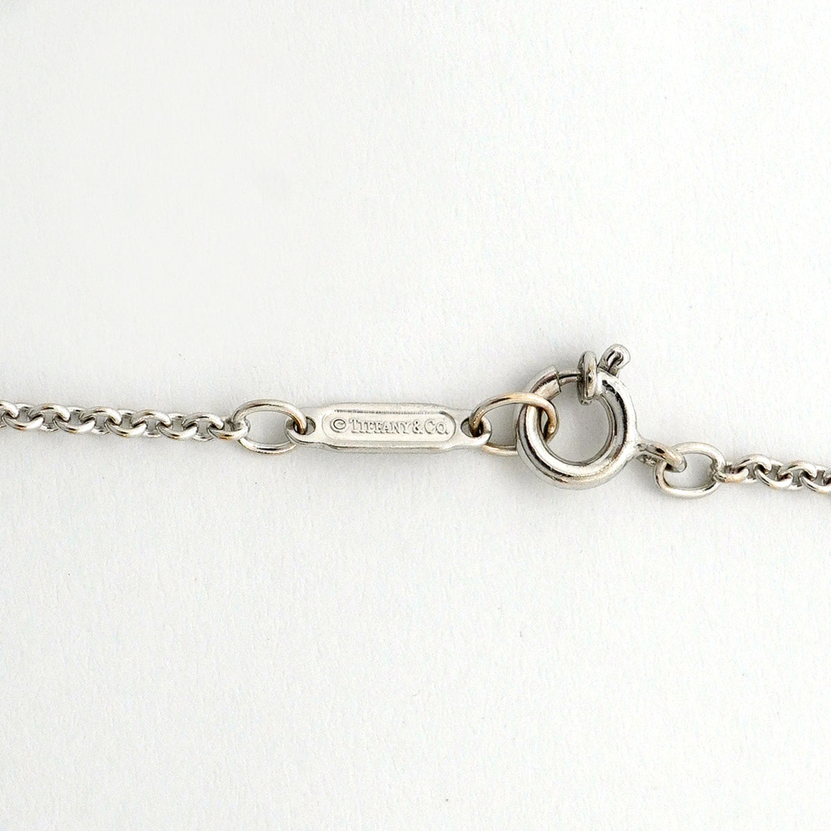 【6jib0480】ティファニー ネックレス 1837/ダブルバー 1PD K18WG ホワイトゴールド ダイヤモンド【中古】レディース