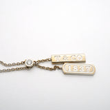 【6jib0480】ティファニー ネックレス 1837/ダブルバー 1PD K18WG ホワイトゴールド ダイヤモンド【中古】レディース
