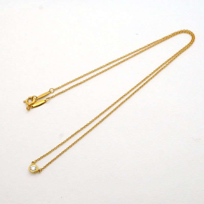 【6jib0495】ティファニー ネックレス バイザヤード 1PD K18YG イエローゴールド ダイヤモンド【中古】レディース