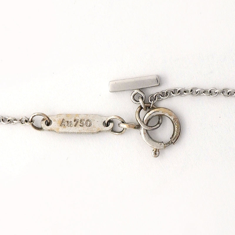 【6jib0500】ティファニー ネックレス Tスマイル ミニ K18WG ホワイトゴールド ダイヤモンド【中古】レディース
