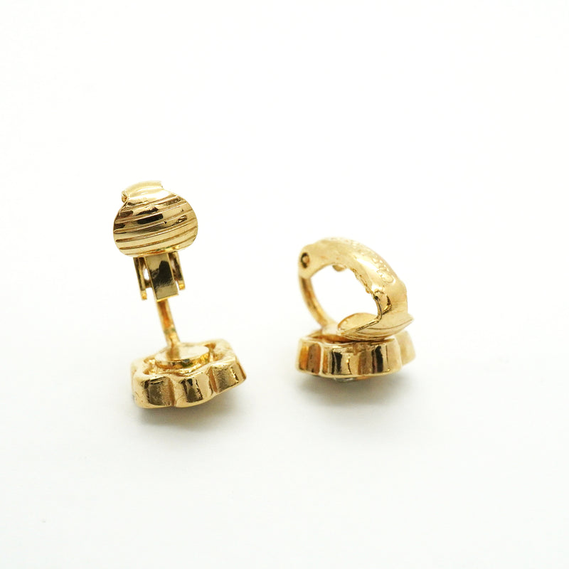 【6jib0502】クリスチャンディオール イヤリング GPメッキ ラインストーン ゴールド【中古】レディース