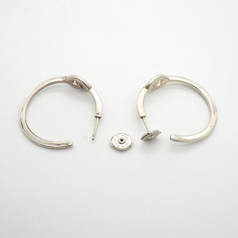 【6jib0503】エルメス ピアス シェーヌダンクル フープ シルバー925【中古】レディース