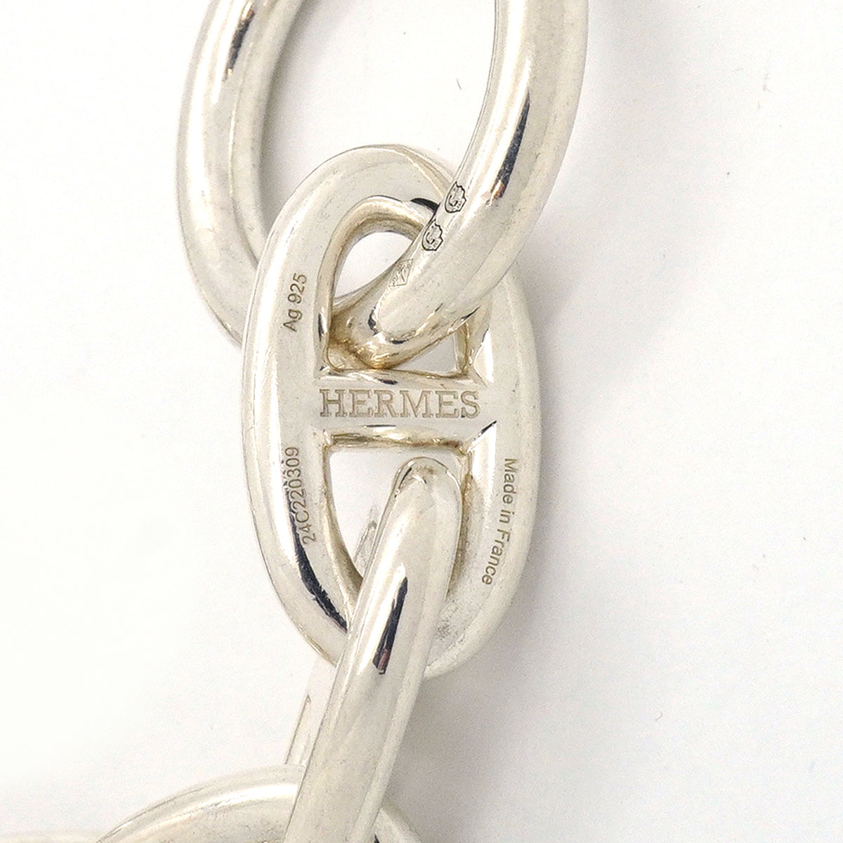 【6jib0507】エルメス ブレスレット シェーヌダンクル GM 16コマ シルバー925【中古】メンズ