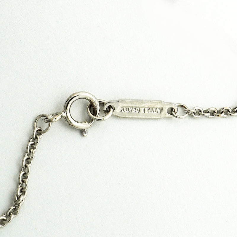 【6jib0510】ティファニー ブレスレット タグ/プレート チェーン パヴェ K18WG ホワイトゴールド ダイヤモンド【中古】レディース