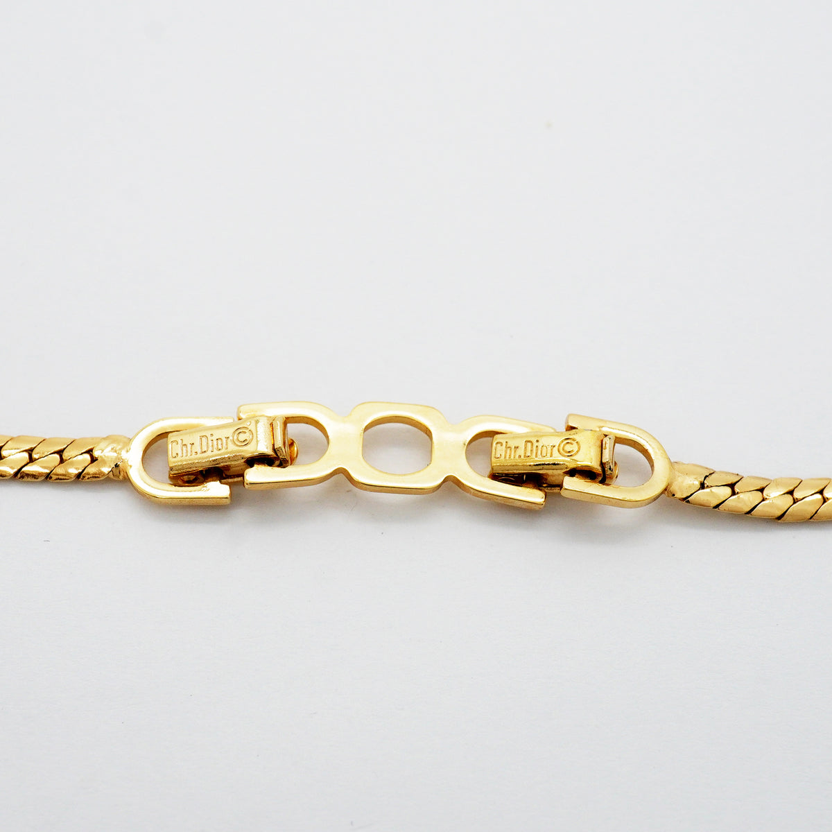 【6jib0514】クリスチャンディオール ネックレス GPメッキ ラインストーン ゴールド【中古】レディース